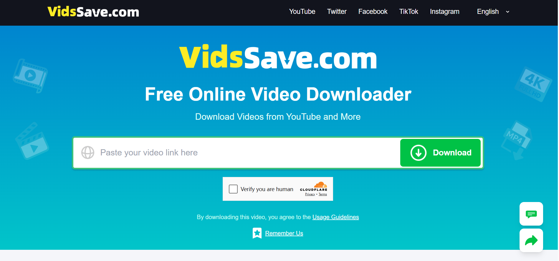 VidsSave screenshot and logo